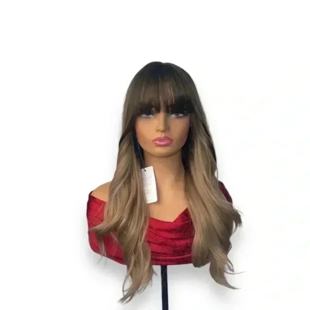 24 Inch Brown To Light Blonde Wavy Wig for daily use